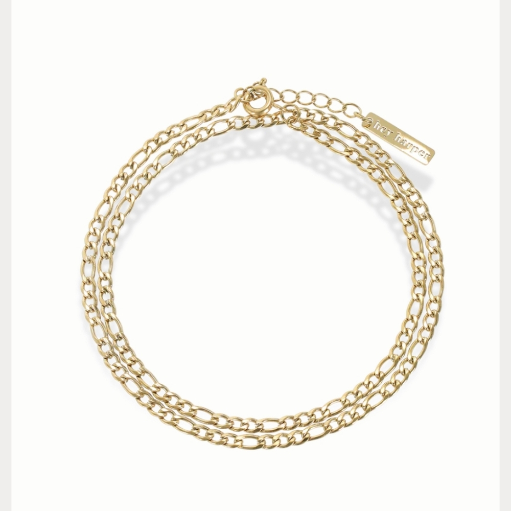 Hey Harper Thin Gili Anklet 14k Gold PVD